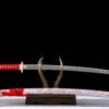 IMG_5834 1065 steel - pure hand-forged samurai sword - iron equipment - green leather sheath - red thread