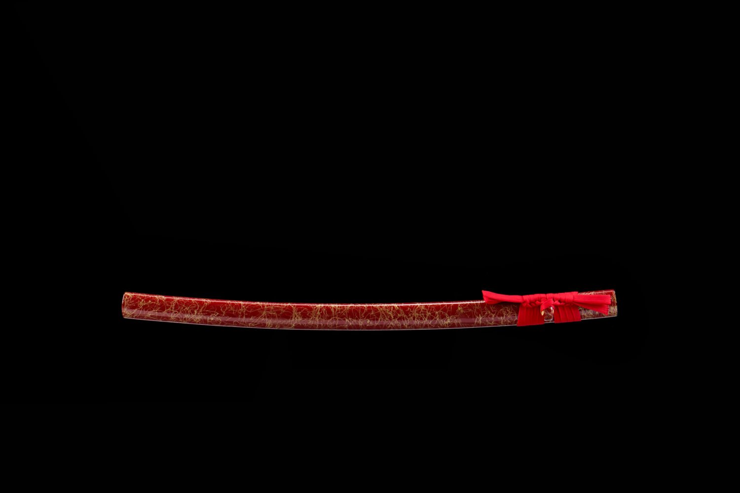 IMG_5858 1065 steel - pure hand-forged samurai sword - green leather sheath - iron fittings - red - burning edge