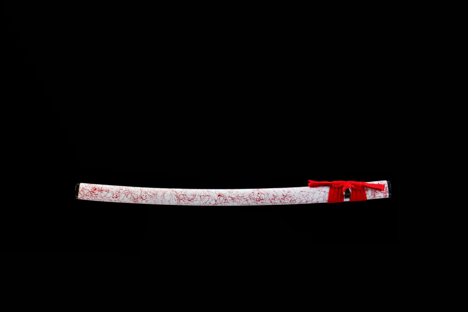 IMG_5865 1065 steel - pure hand-forged samurai sword - iron equipment - green leather sheath - red thread