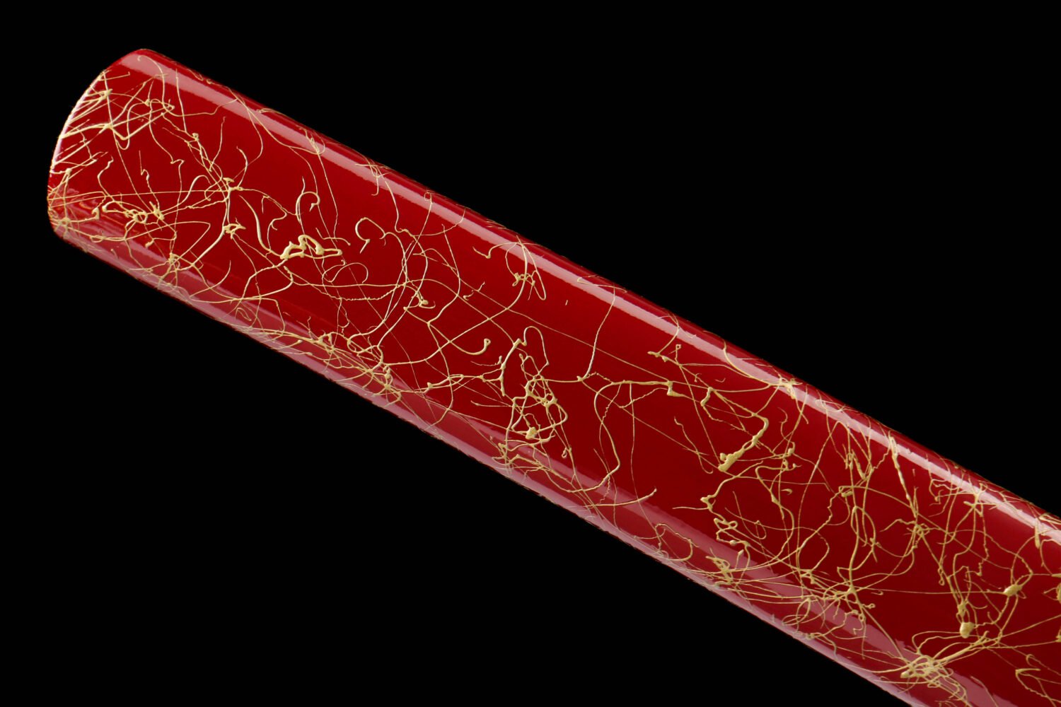 IMG_5874 1065 steel - pure hand-forged samurai sword - green leather sheath - iron fittings - red - burning edge