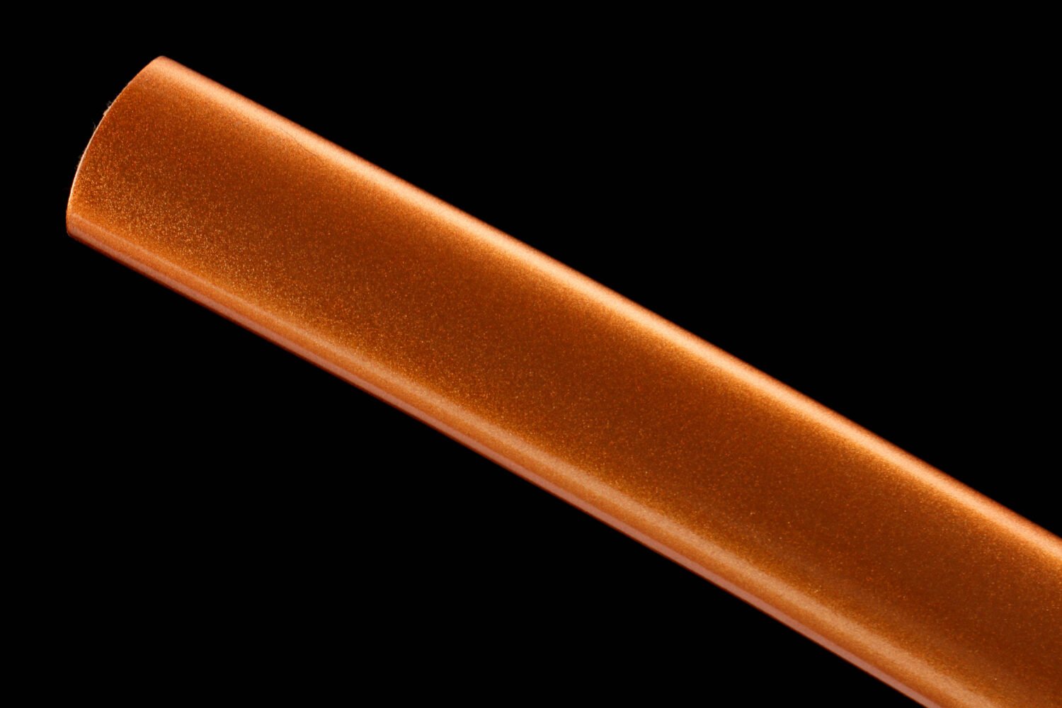 IMG_5892 1065 steel - pure handmade Japanese katana - iron fittings - green leather sheath - gold - red light