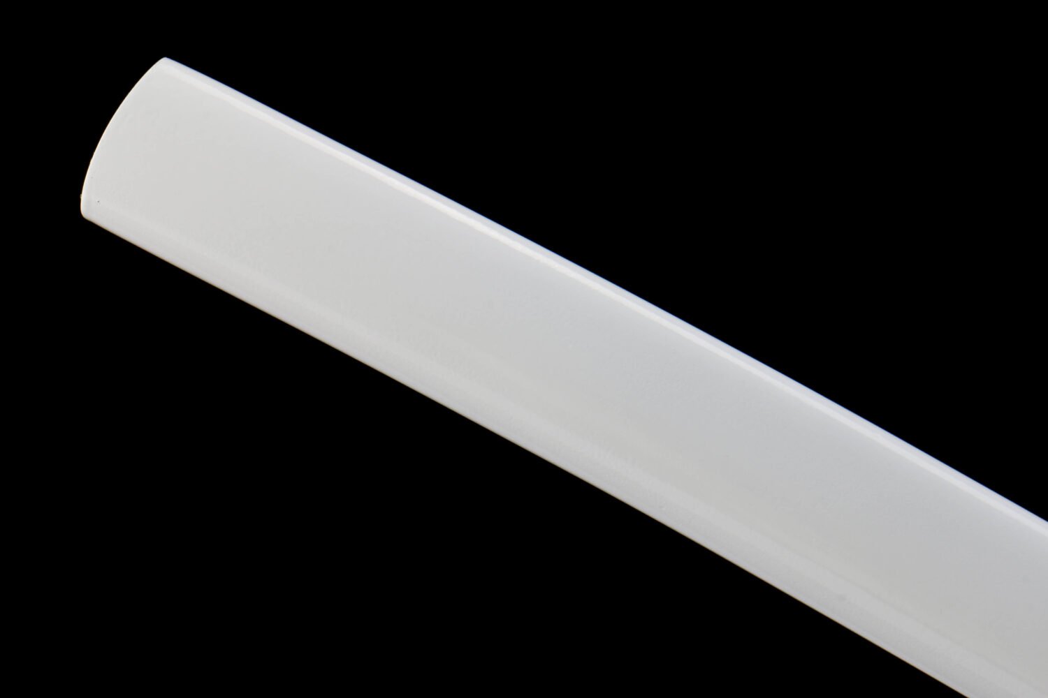 1065 steel - pure handmade Japanese katana - iron fittings - green leather sheath - white - snow