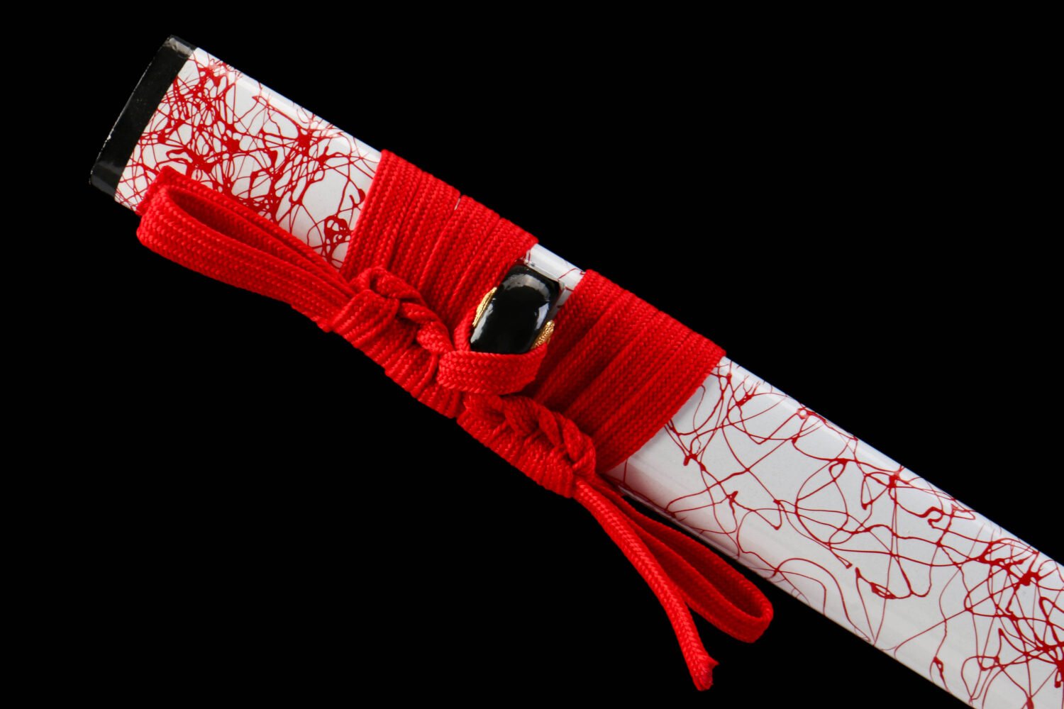 IMG_5935 1065 steel - pure hand-forged samurai sword - iron equipment - green leather sheath - red thread