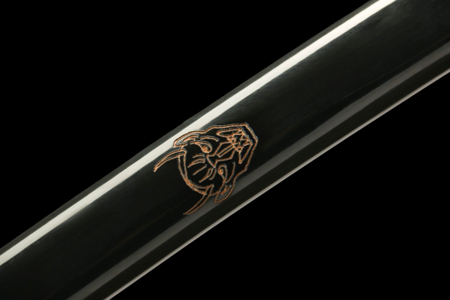 IMG_6012 1065 steel - pure hand-forged samurai sword - green leather sheath - zinc alloy fittings - blue silk