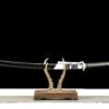 Damascus steel, pure handmade Japanese katana, green leather sheath, twisted pattern, silver plating, frosted magnificent
