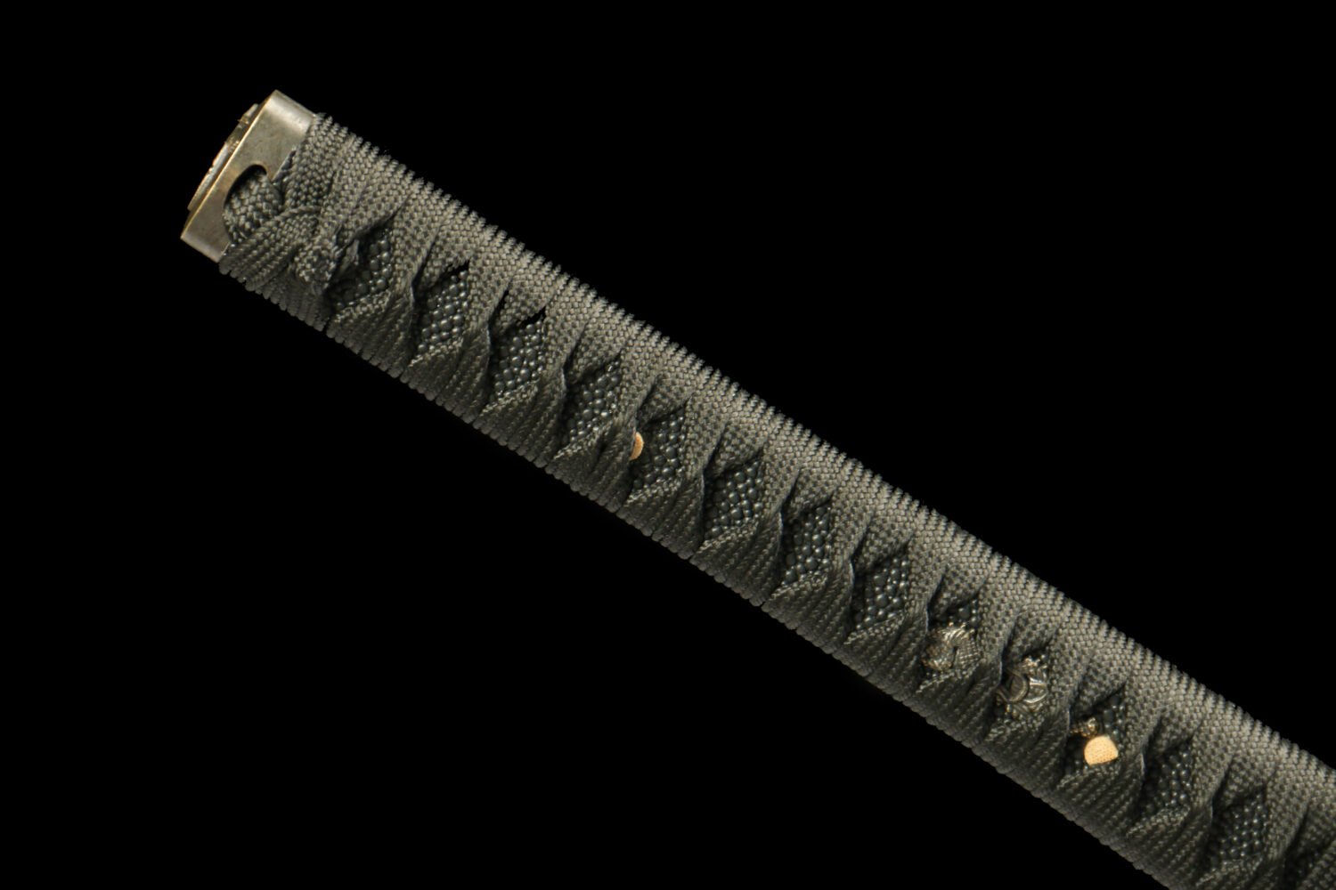 IMG_6078 1065 steel - pure hand-forged samurai sword - green leather sheath - zinc alloy fittings - roasted black - red flame