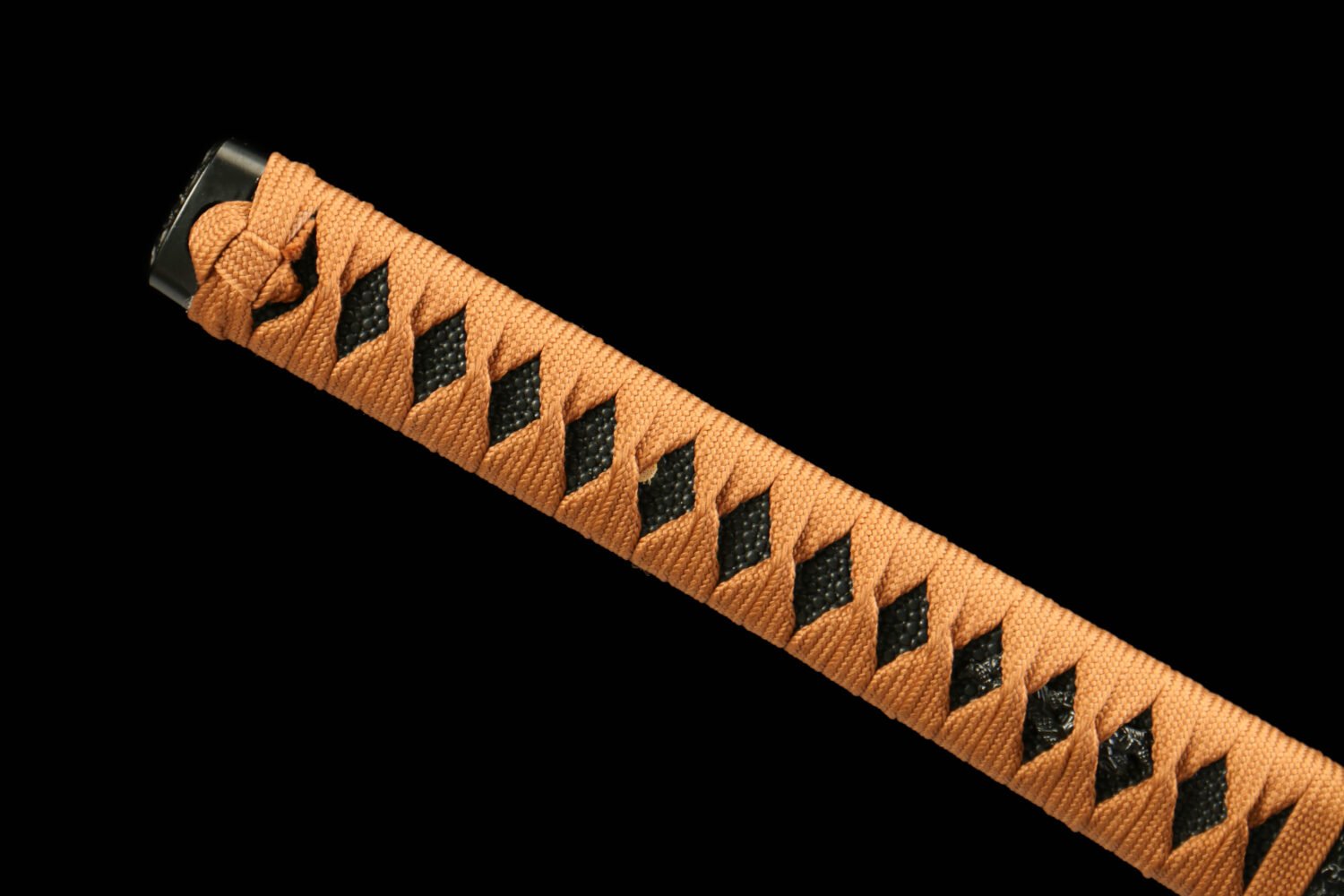 IMG_6107 1065 steel - pure hand-forged samurai sword - green leather sheath - zinc alloy fittings - roasted black - hunting sand