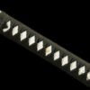 Damascus steel, pure handmade Japanese katana, green leather sheath, twisted pattern, silver plating, frosted magnificent