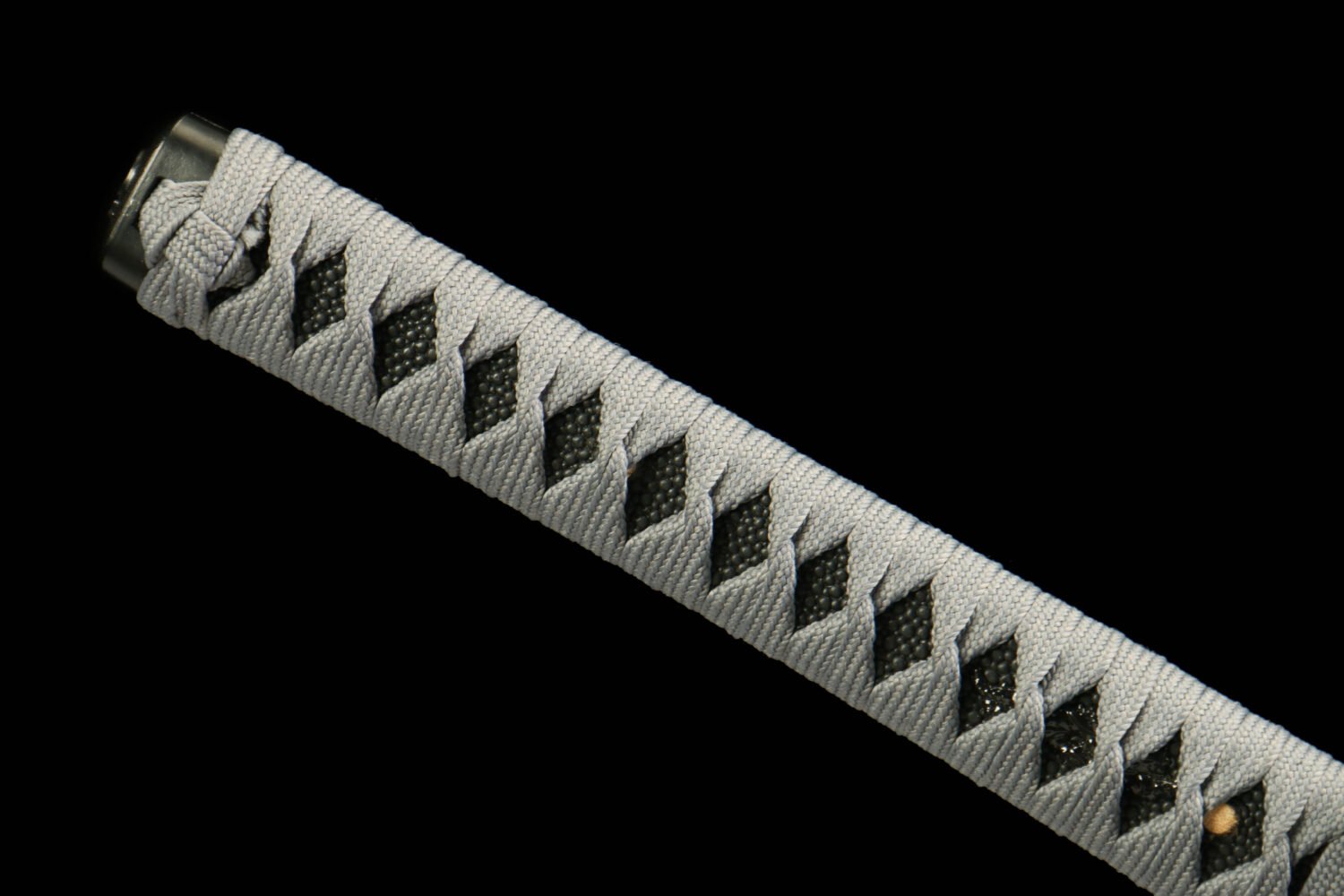 1065 steel - pure handmade Japanese katana - green leather sheath - zinc alloy fittings - roasted red - burnt gold