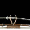 IMG_6511 1065 steel - pure handmade Japanese samurai sword - green leather sheath - zinc alloy fittings - immortal sword