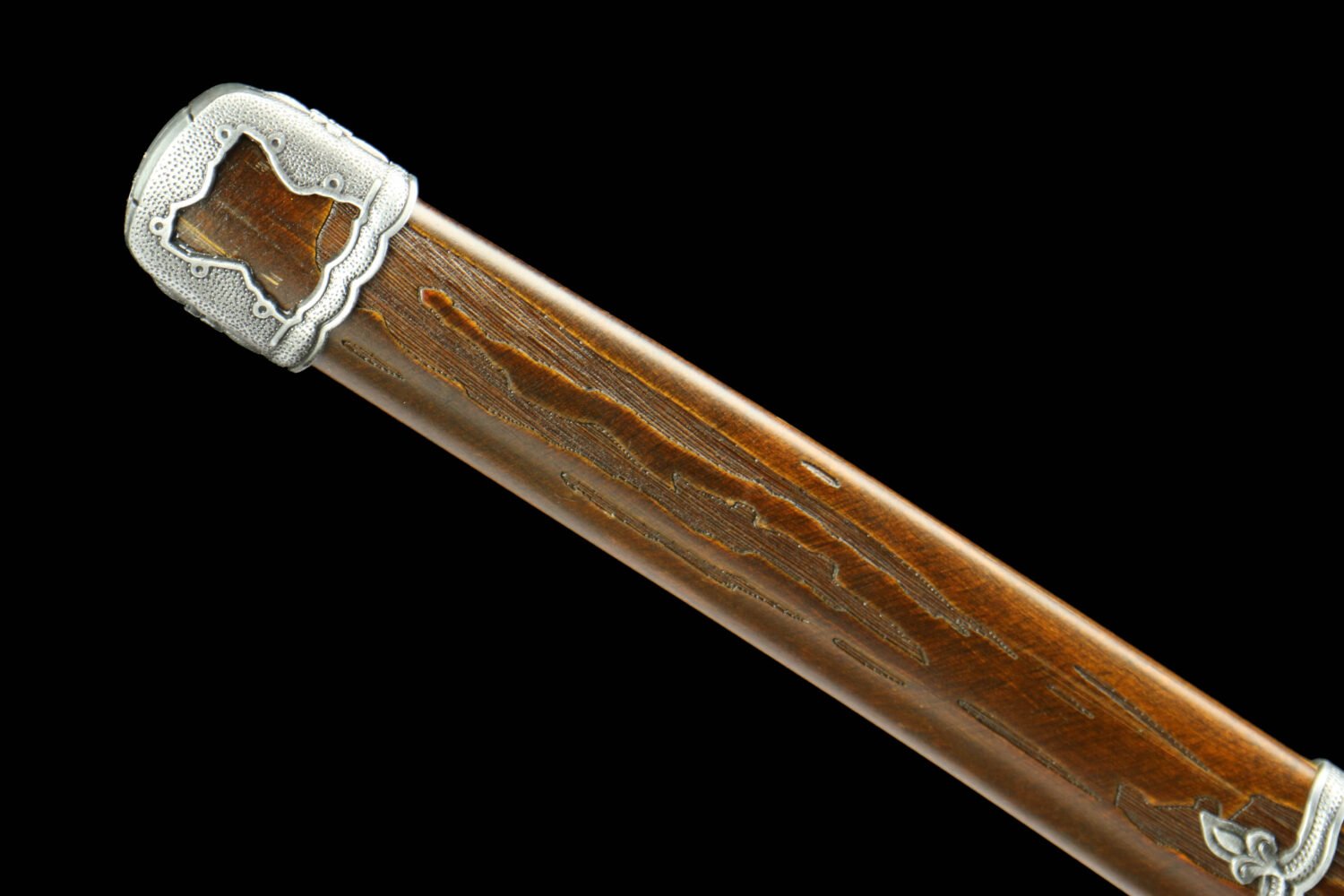 IMG_6525 1065 steel - pure handmade Japanese samurai sword - green leather sheath - zinc alloy fittings - immortal sword