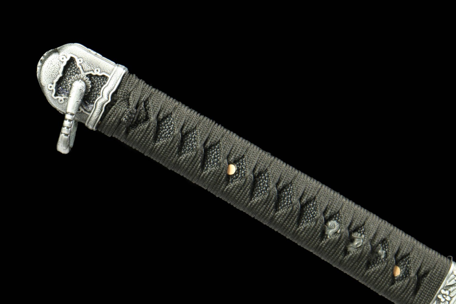 IMG_6534 1065 steel - pure handmade Japanese samurai sword - green leather sheath - zinc alloy fittings - immortal sword