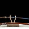 IMG_6546 1065 steel - pure hand-forged samurai sword - green leather sheath - zinc alloy fittings - blued - red flame