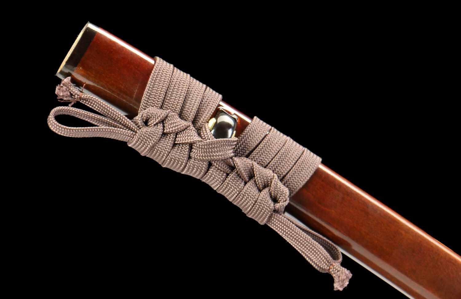 IMG_6619 1065 steel - pure hand-forged samurai sword - green leather sheath - zinc alloy fittings - blued - red flame