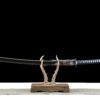 1060 steel - pure handmade Japanese samurai sword - half covered fish skin sheath - copper gilded silver - crane shadow