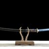 1060 steel - pure handmade Japanese samurai sword - half fish skin sheath - copper fittings - Qingming