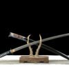 1060 steel - pure handmade Japanese samurai sword - half covered fish skin sheath - copper gilded silver - crane shadow