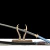 1060 steel - pure handmade Japanese samurai sword - half fish skin sheath - copper fittings - Qingming