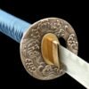 1060 steel - pure handmade Japanese samurai sword - half fish skin sheath - copper fittings - Qingming