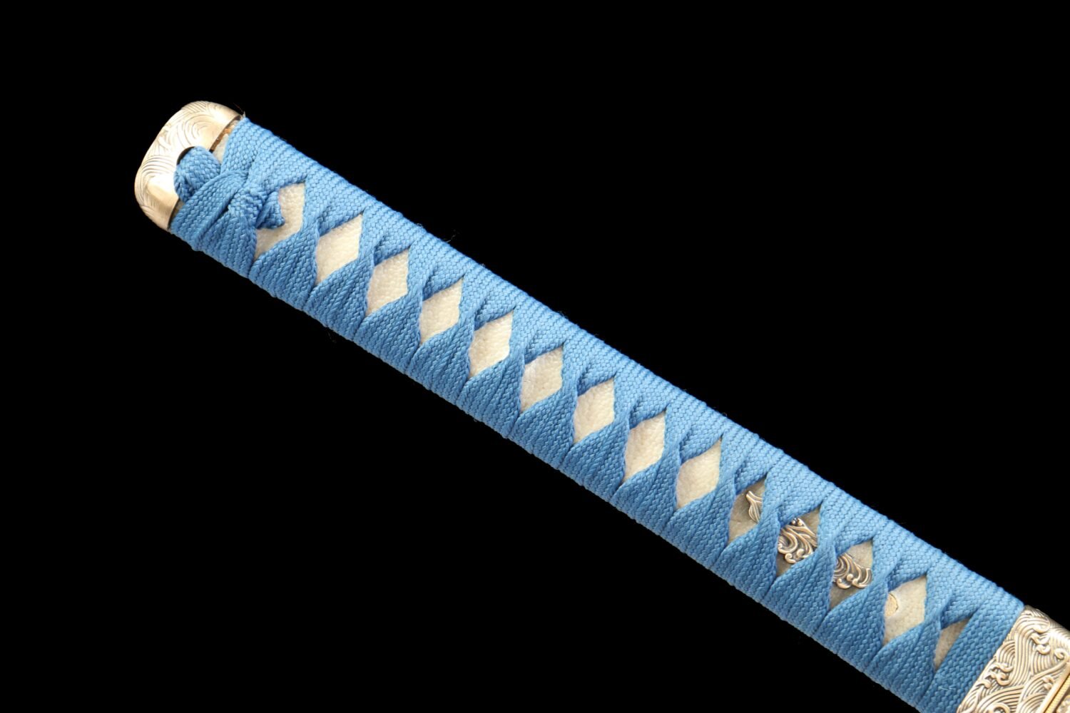1060 steel - pure handmade Japanese samurai sword - half fish skin sheath - copper fittings - Qingming