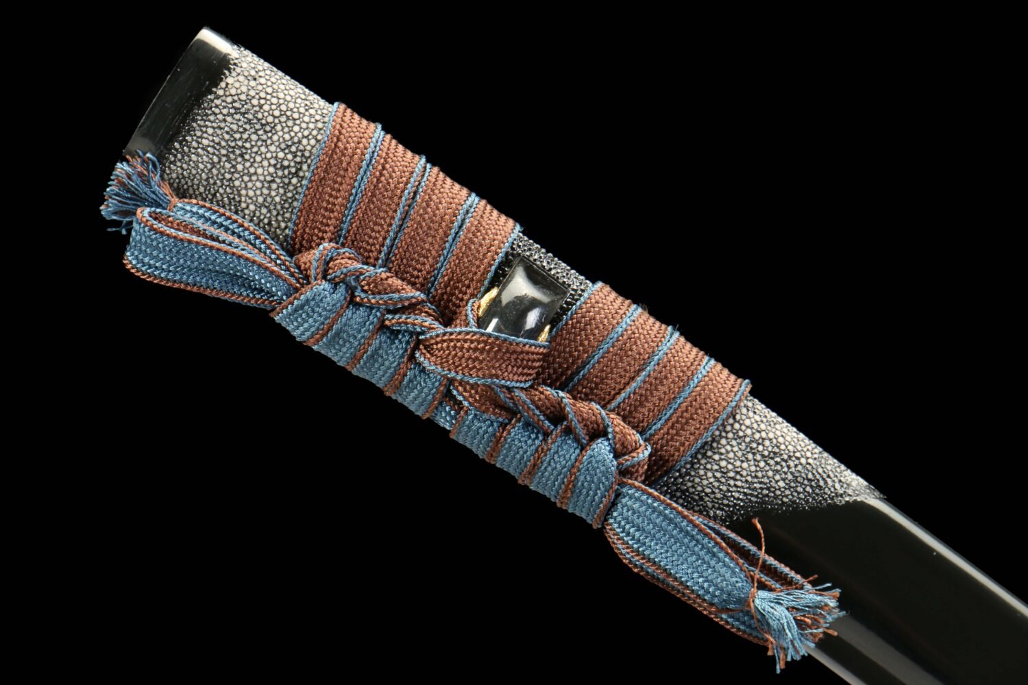 1060 steel - pure handmade Japanese samurai sword - half fish skin sheath - copper fittings - Qingming