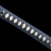 1060 steel - pure handmade Japanese samurai sword - half covered fish skin sheath - copper gilded silver - crane shadow