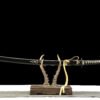 1045 steel - pure hand-forged samurai sword - green leather sheath - iron harness - Kill Bill - carbon steel version