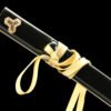 1045 steel - pure hand-forged samurai sword - green leather sheath - iron harness - Kill Bill - carbon steel version