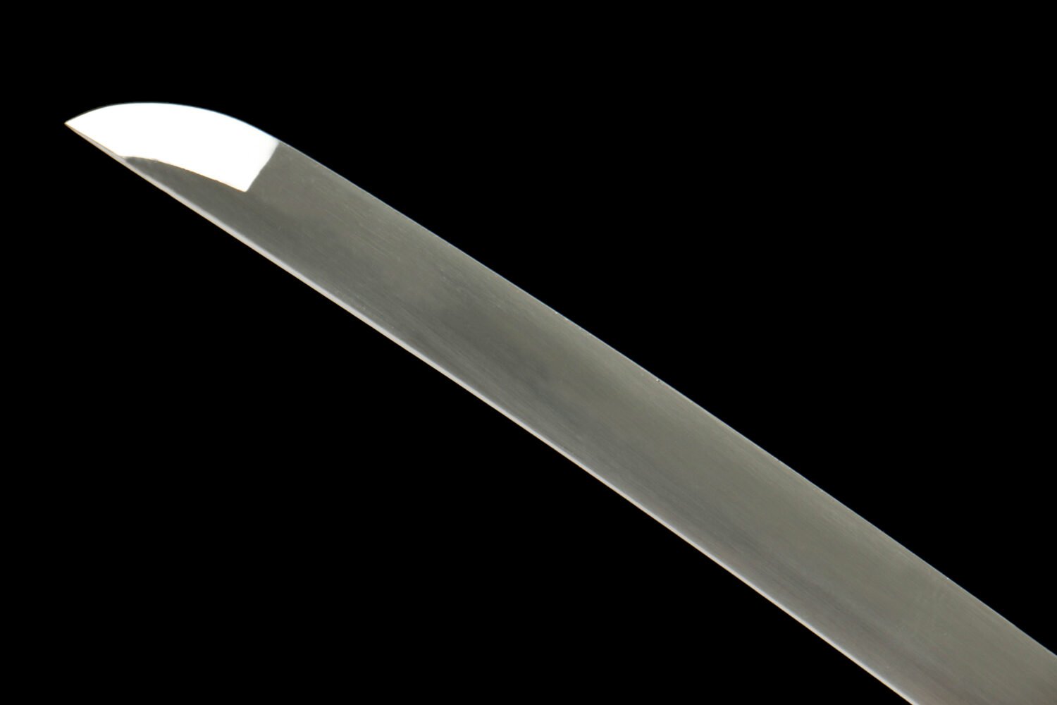 IMG_6902 1065 steel - pure handmade Japanese katana - green leather sheath - zinc alloy fittings - silver frost blade