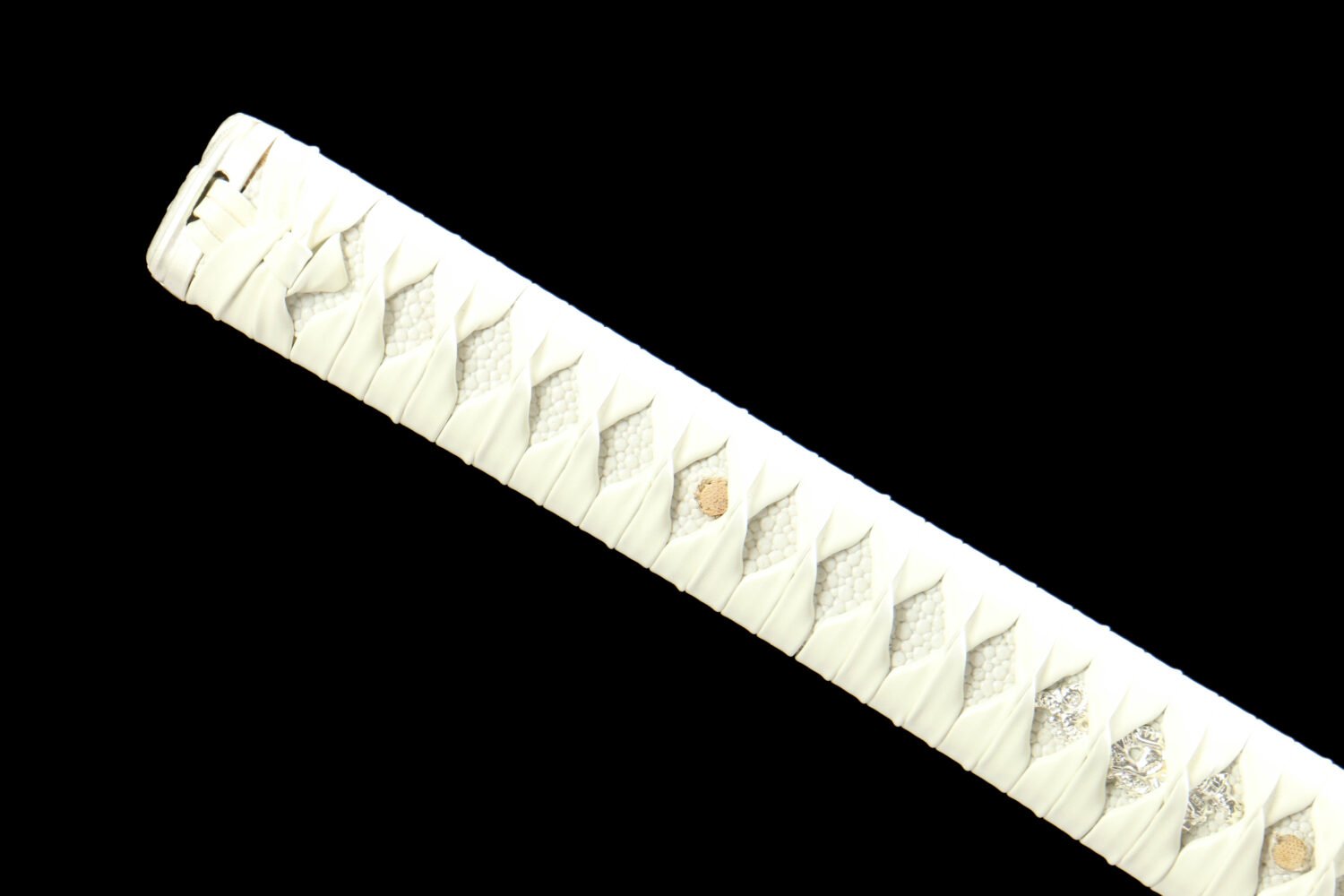 IMG_6918 1065 steel - pure handmade Japanese katana - green leather sheath - zinc alloy fittings - rage