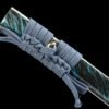 IMG_6932 1065 steel - pure handmade Japanese katana - green leather sheath - zinc alloy fittings - baked gold - ice flame sword