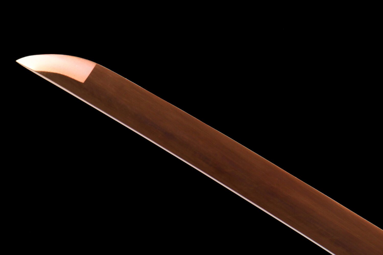 IMG_6987 1065 steel - pure hand-forged samurai sword - green leather sheath - zinc alloy fittings - baked red - cracked