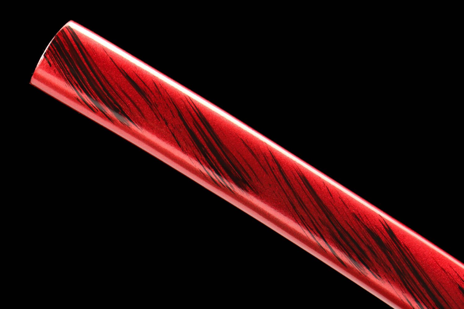 IMG_6993 1065 steel - pure hand-forged samurai sword - green leather sheath - zinc alloy fittings - baked red - cracked