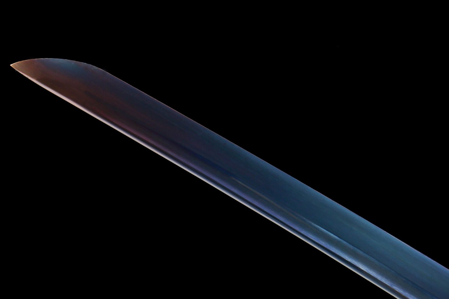 1065 steel - pure handmade Japanese samurai sword - green leather sheath - zinc alloy fittings - baked purple - black frost broken shadow