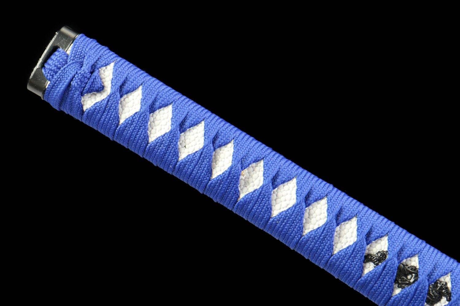 1065 steel - pure handmade Japanese samurai sword - green leather sheath - zinc alloy fittings - baked purple - black frost broken shadow