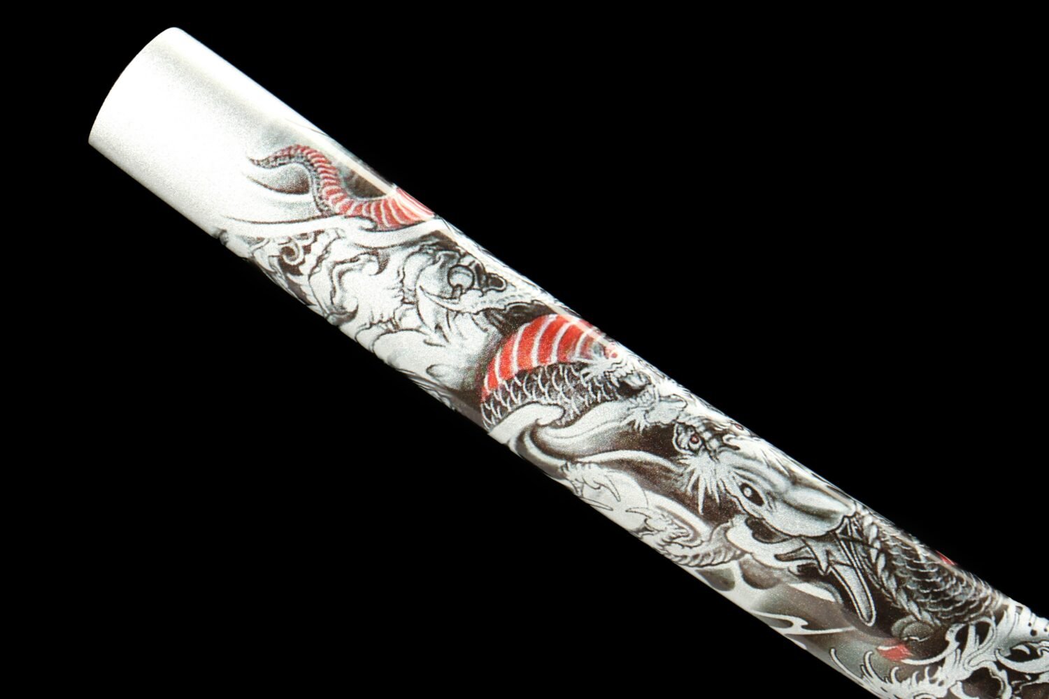 1065 steel - pure handmade Japanese samurai sword - green leather sheath - zinc alloy fittings - baked purple - black frost broken shadow