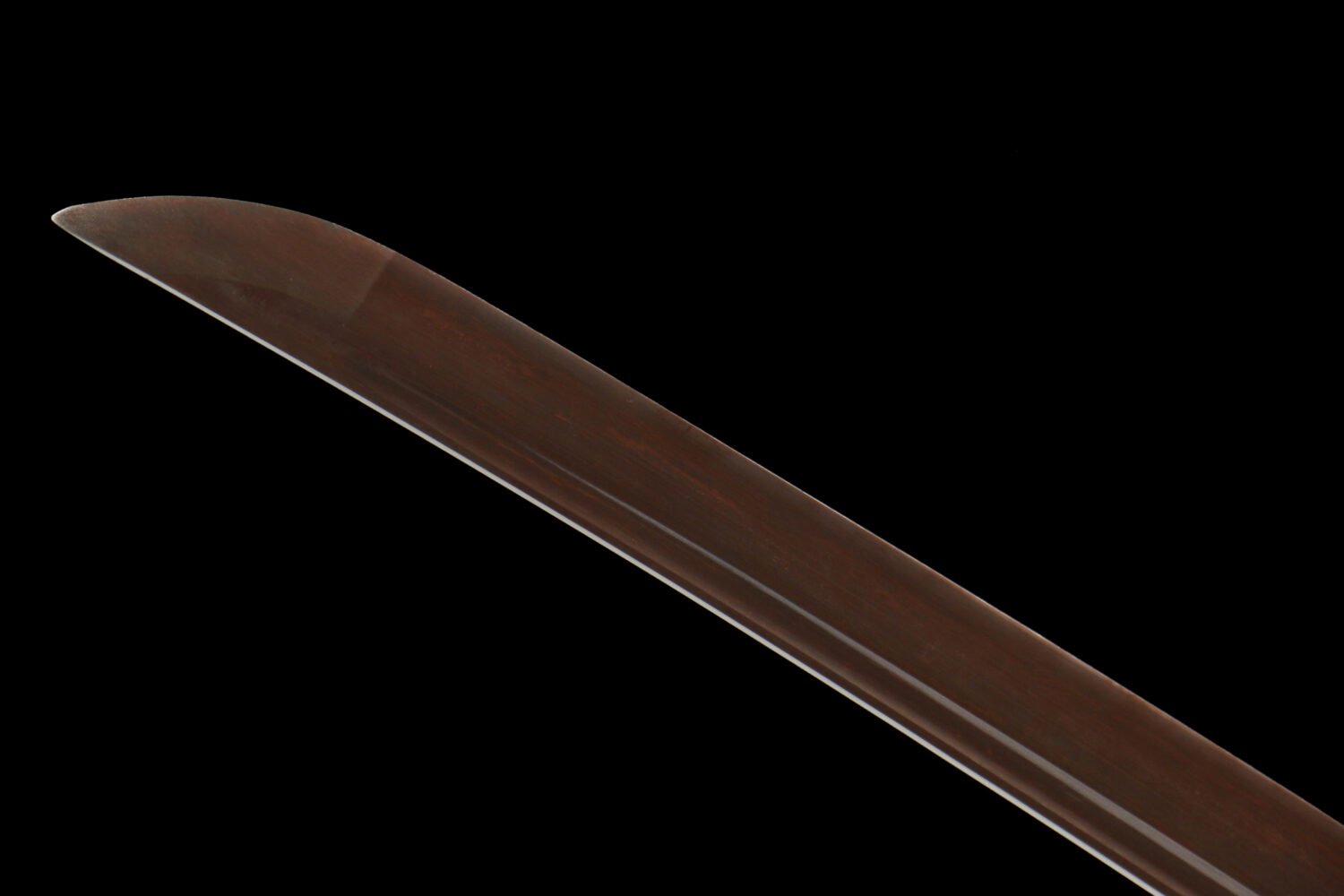 IMG_7028 1065 steel - pure hand-forged samurai sword - green leather sheath - zinc alloy fittings - baked red - static blade