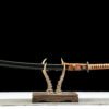 1045 steel - pure hand-forged samurai sword - green leather sheath - zinc alloy fittings - roasted black - night spirit