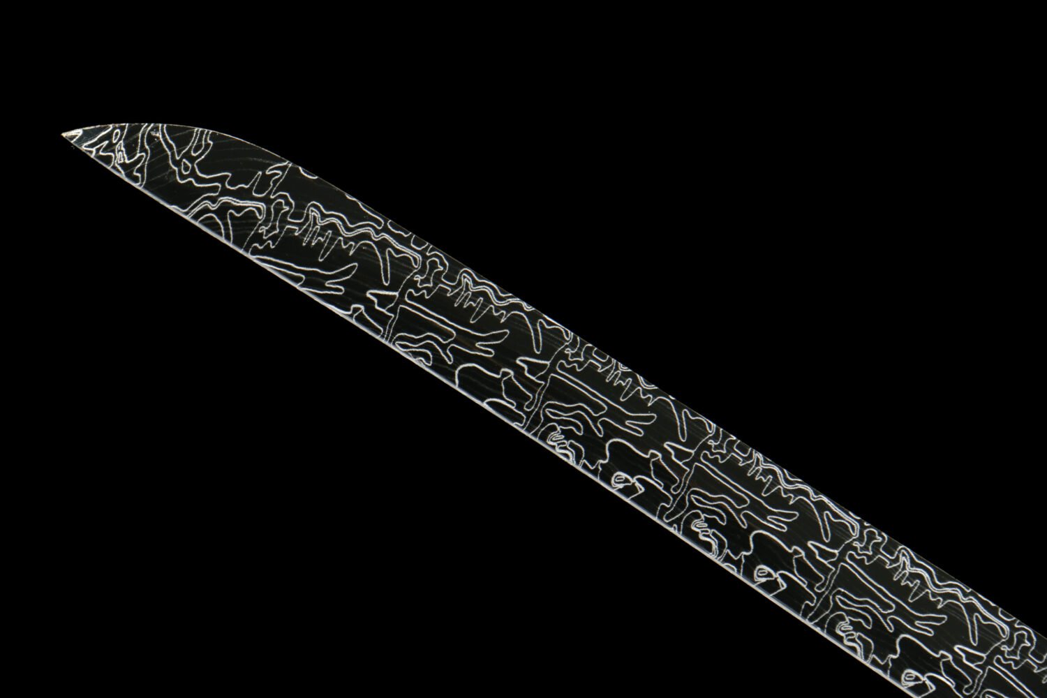 IMG_7076 1065 steel - pure handmade Japanese katana - green leather sheath - zinc alloy fittings - special craftsmanship - ghost pattern