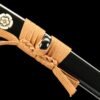 1045 steel - pure hand-forged samurai sword - green leather sheath - zinc alloy fittings - roasted black - night spirit