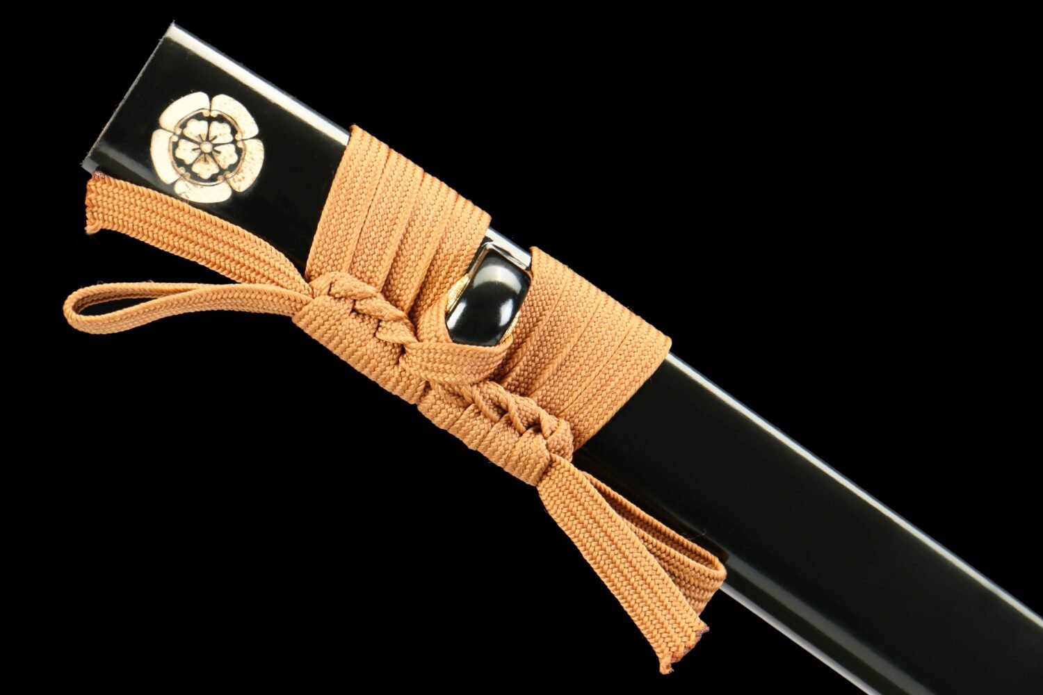1045 steel - pure hand-forged samurai sword - green leather sheath - zinc alloy fittings - roasted black - night spirit