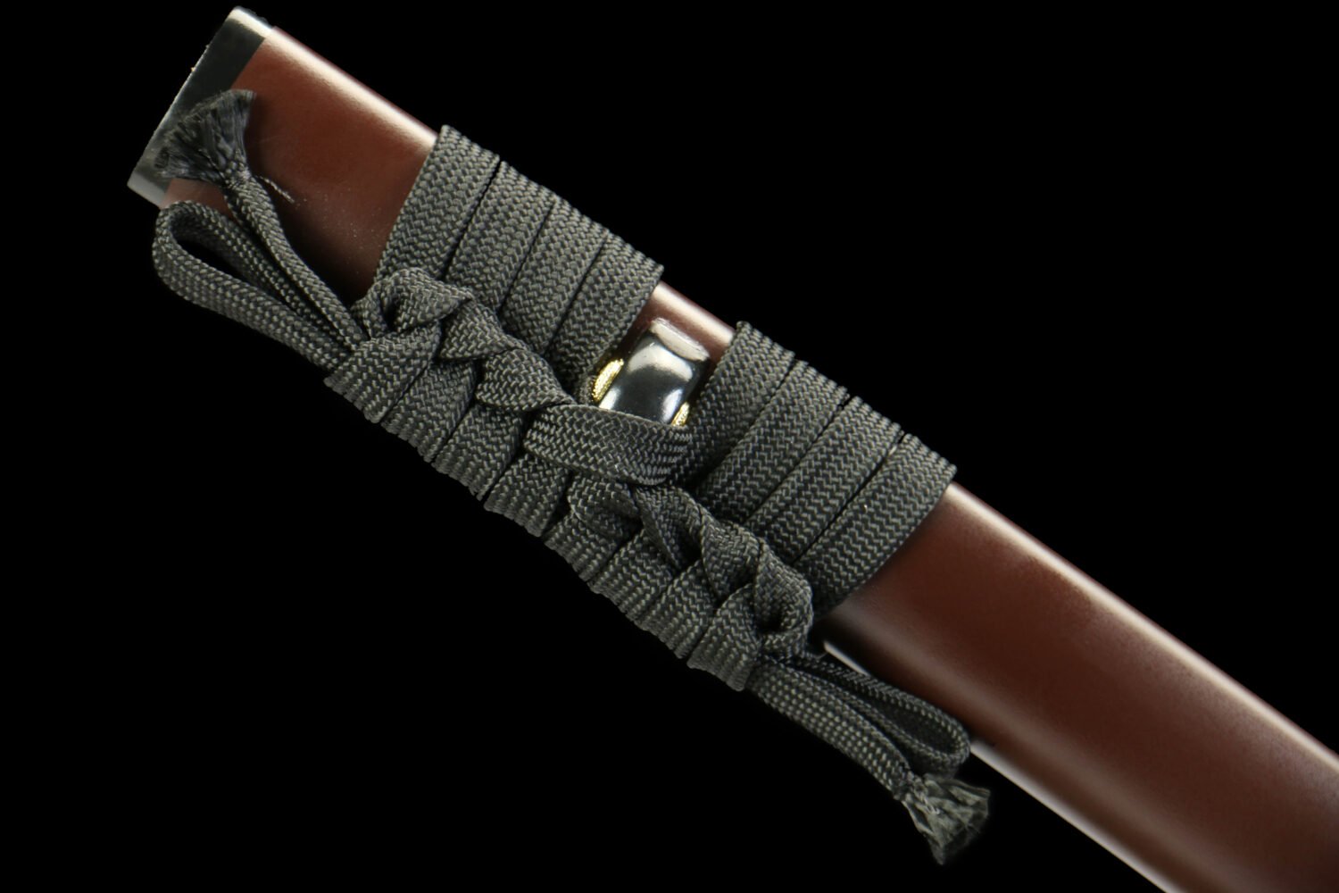 IMG_7098 1065 steel - pure hand-forged samurai sword - green leather sheath - zinc alloy fittings - blued - night