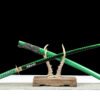 1045 steel - pure hand-forged samurai sword - green leather sheath - zinc alloy fittings - special craftsmanship - Cuishun