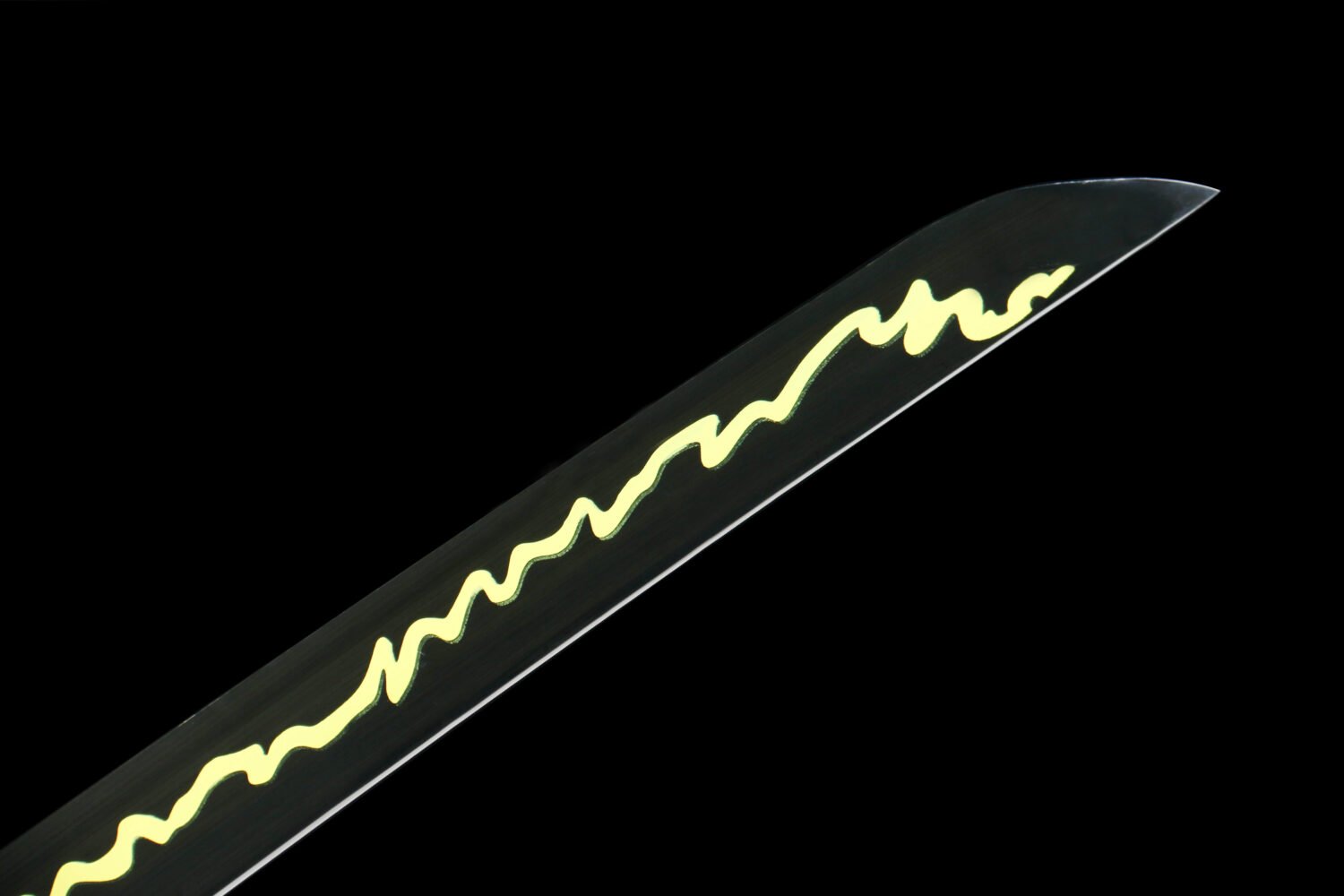 IMG_7249 1065 steel - pure handmade Japanese katana - green leather sheath - zinc alloy fittings - Youteng