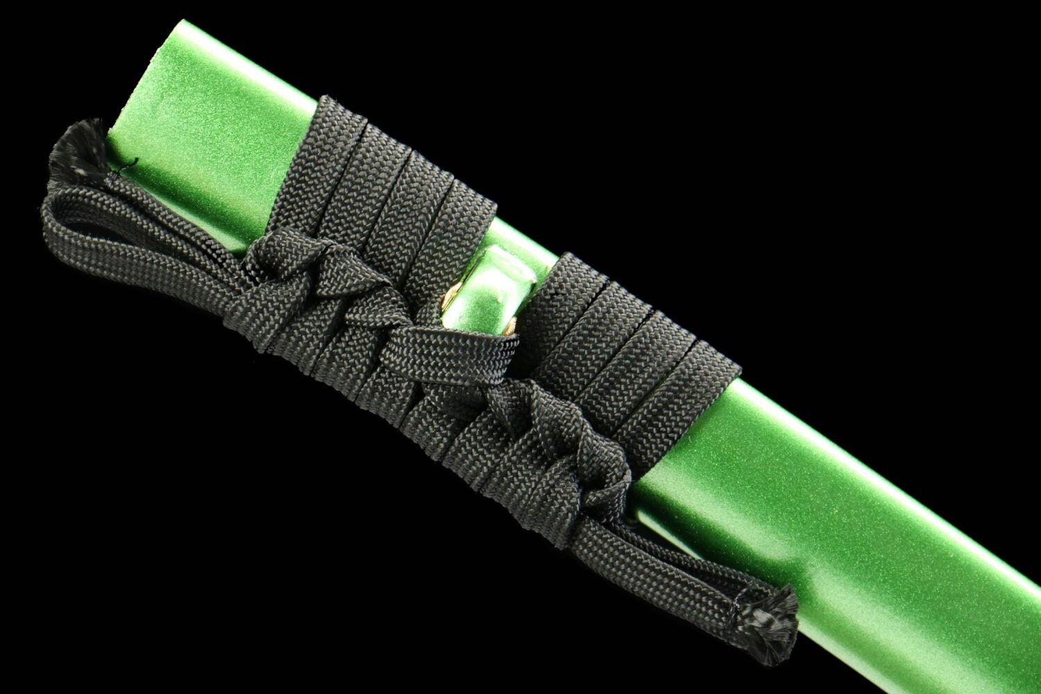 IMG_7258 1065 steel - pure handmade Japanese katana - green leather sheath - zinc alloy fittings - Youteng