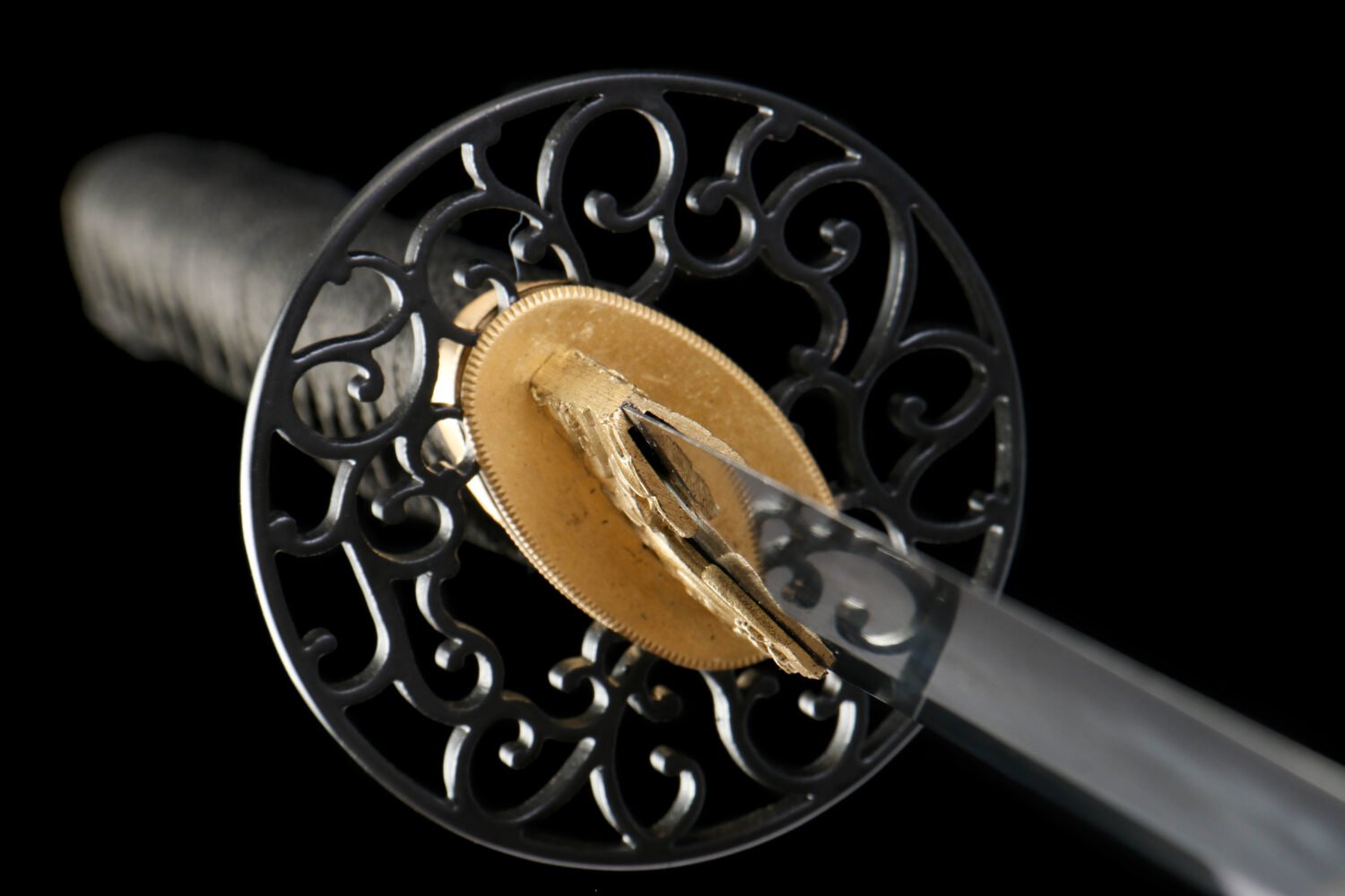 IMG_7967 1065 steel - pure hand-forged samurai sword - green leather sheath - iron equipment - dragon sheath mirror samurai sword - red sky dragon cry