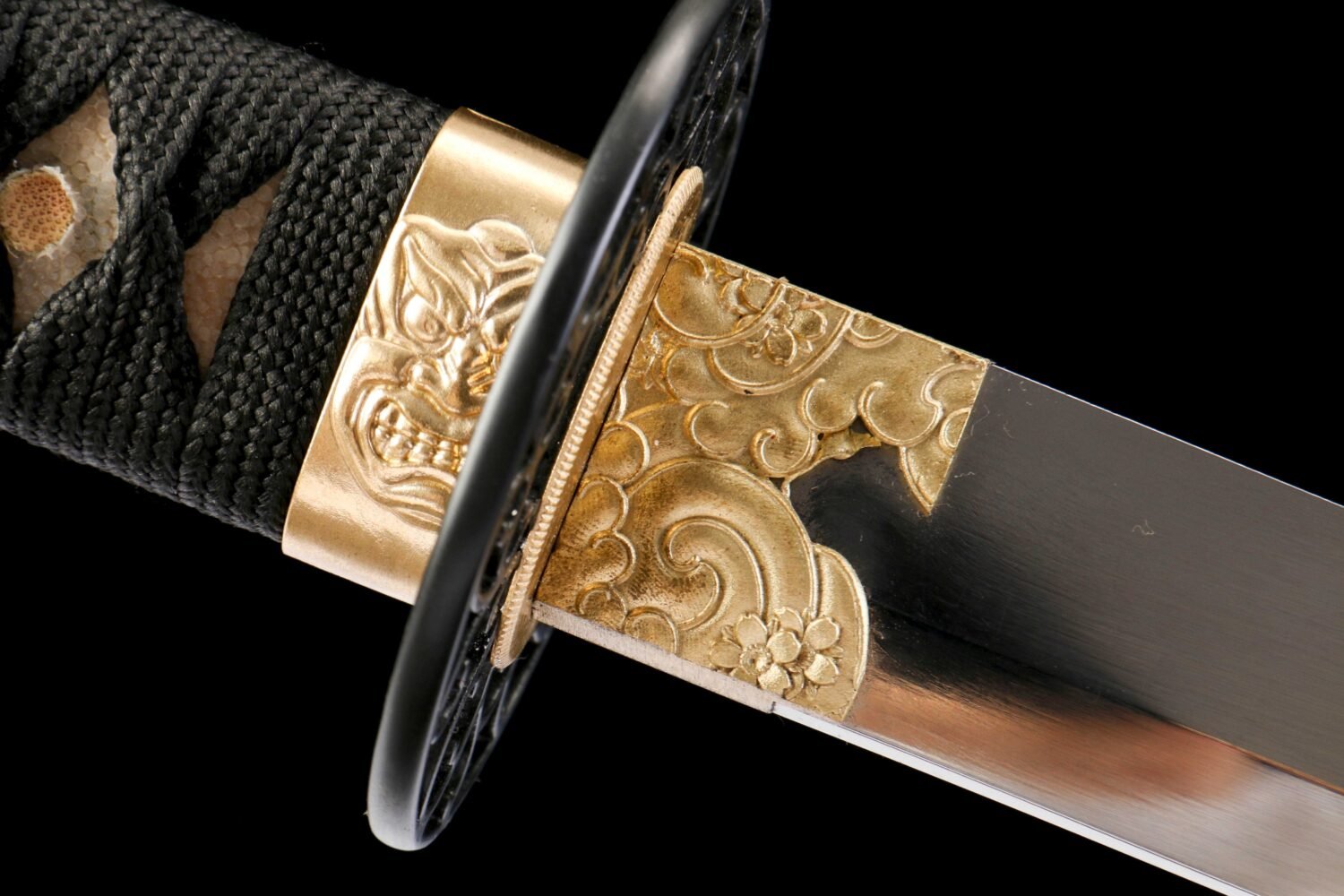 IMG_7977 1065 steel - pure hand-forged samurai sword - green leather sheath - iron equipment - dragon sheath mirror samurai sword - red sky dragon cry