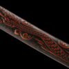 IMG_7979 1065 steel - pure hand-forged samurai sword - green leather sheath - iron equipment - dragon sheath mirror samurai sword - red sky dragon cry
