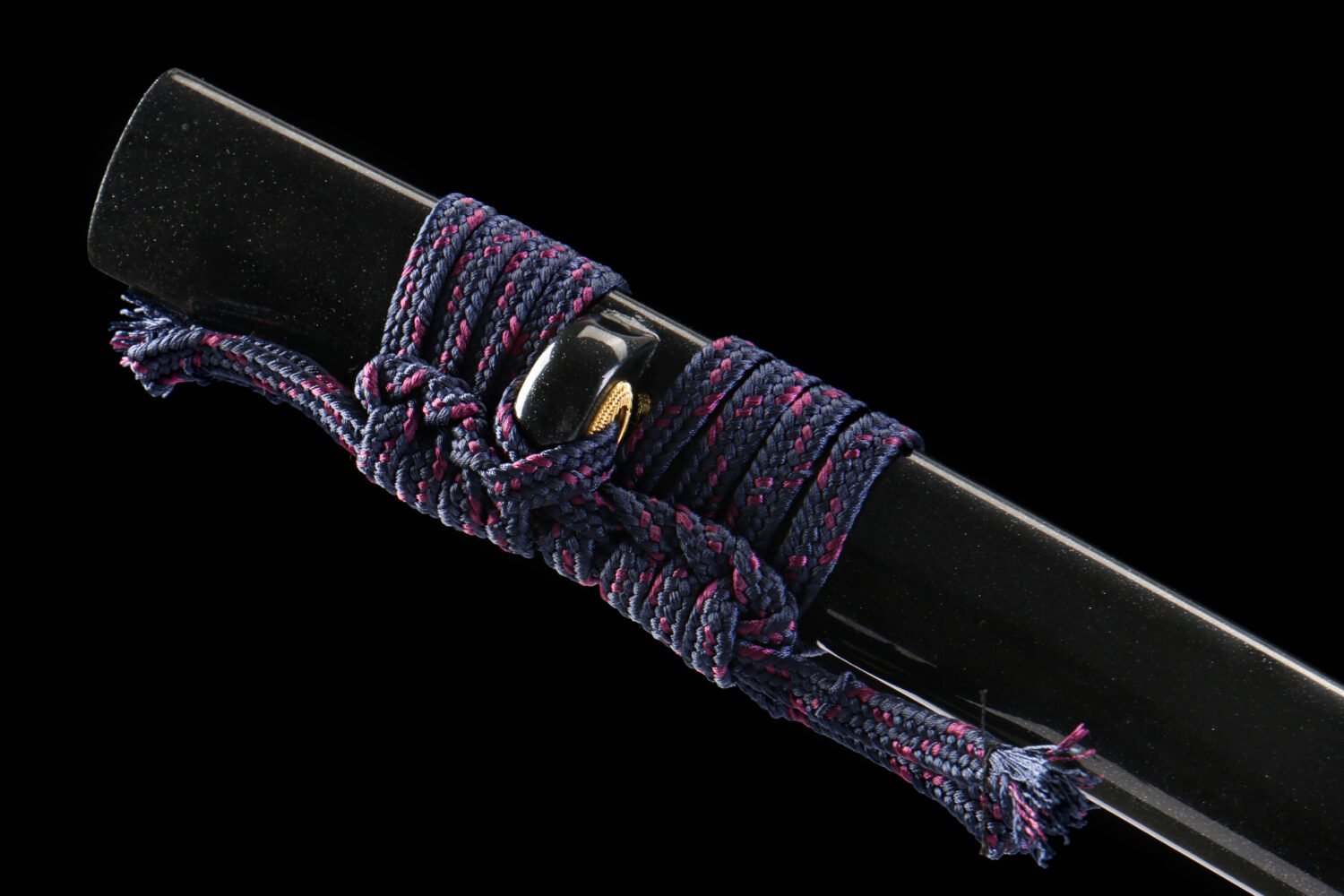 Damascus steel patterned steel - pure handmade Japanese katana - green leather sheath - copper fittings - plum blossom scabbard katana - azure gold