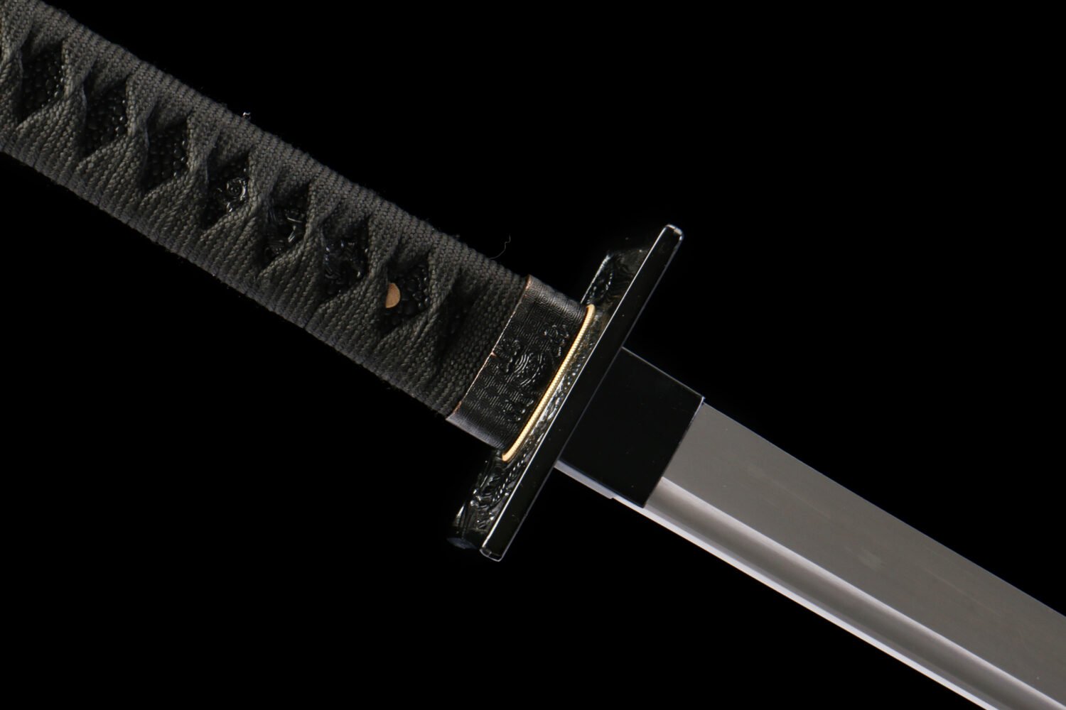 IMG_8174 1065 steel - pure hand-forged samurai sword - green leather sheath - square dragon hand guard manganese steel ninja samurai sword - hidden